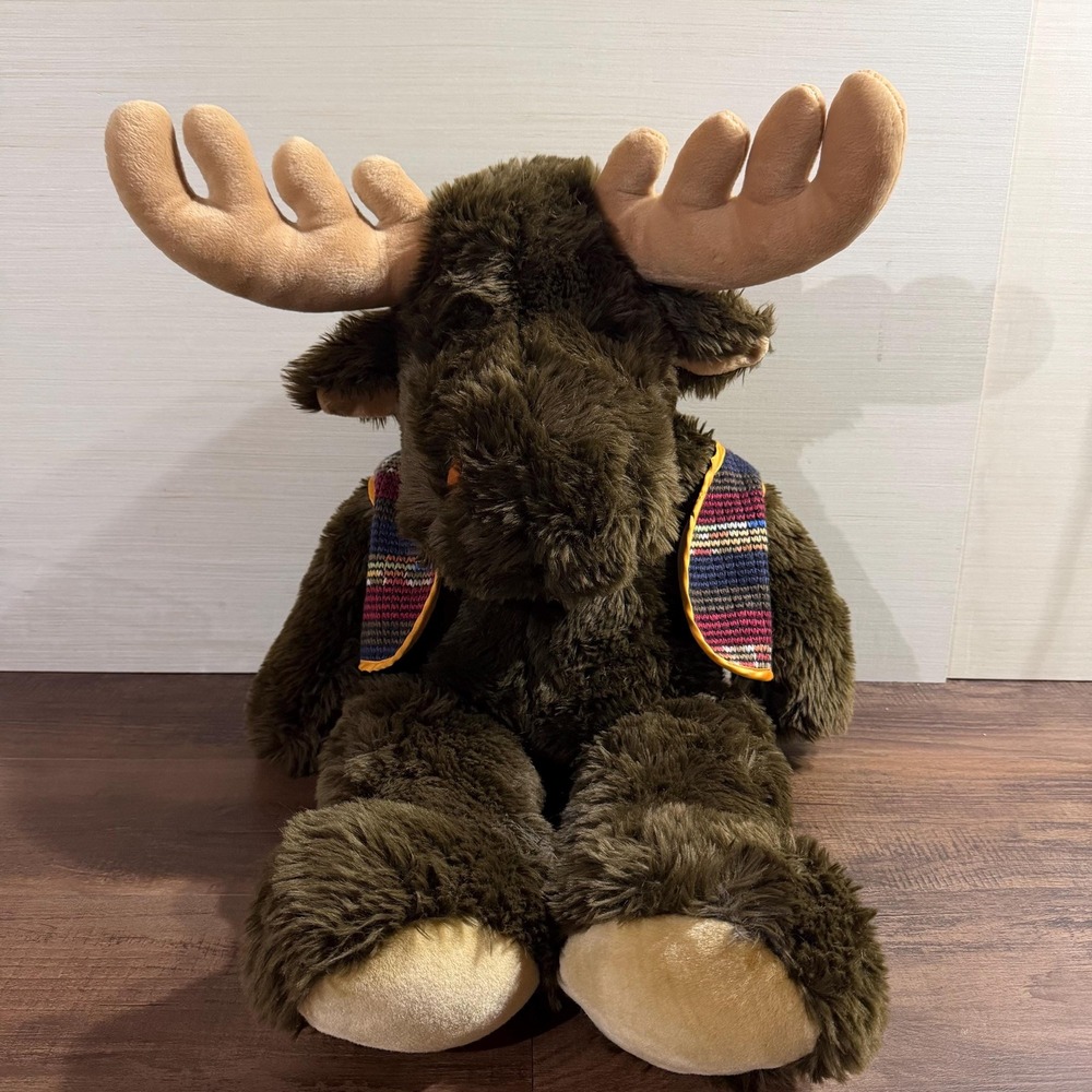 VTG 90s Chosun Moose Plush 32" XL Stuffed Animal Christmas Reindeer Plush Toy